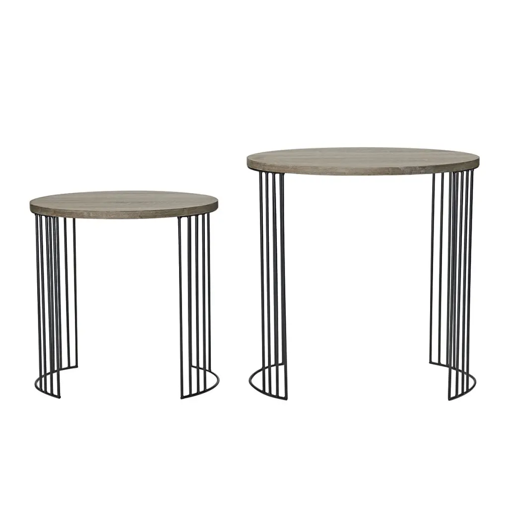 Drum Nest of 2 Oak Tables