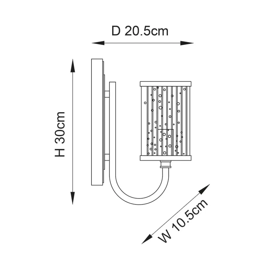 Henbury Ribbed Glass Wall Light