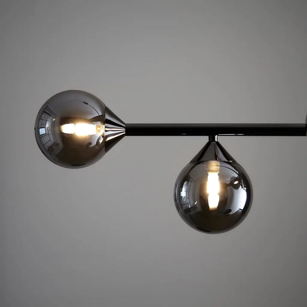 Eve Black Linear Pendant C/W Smoked Shades
