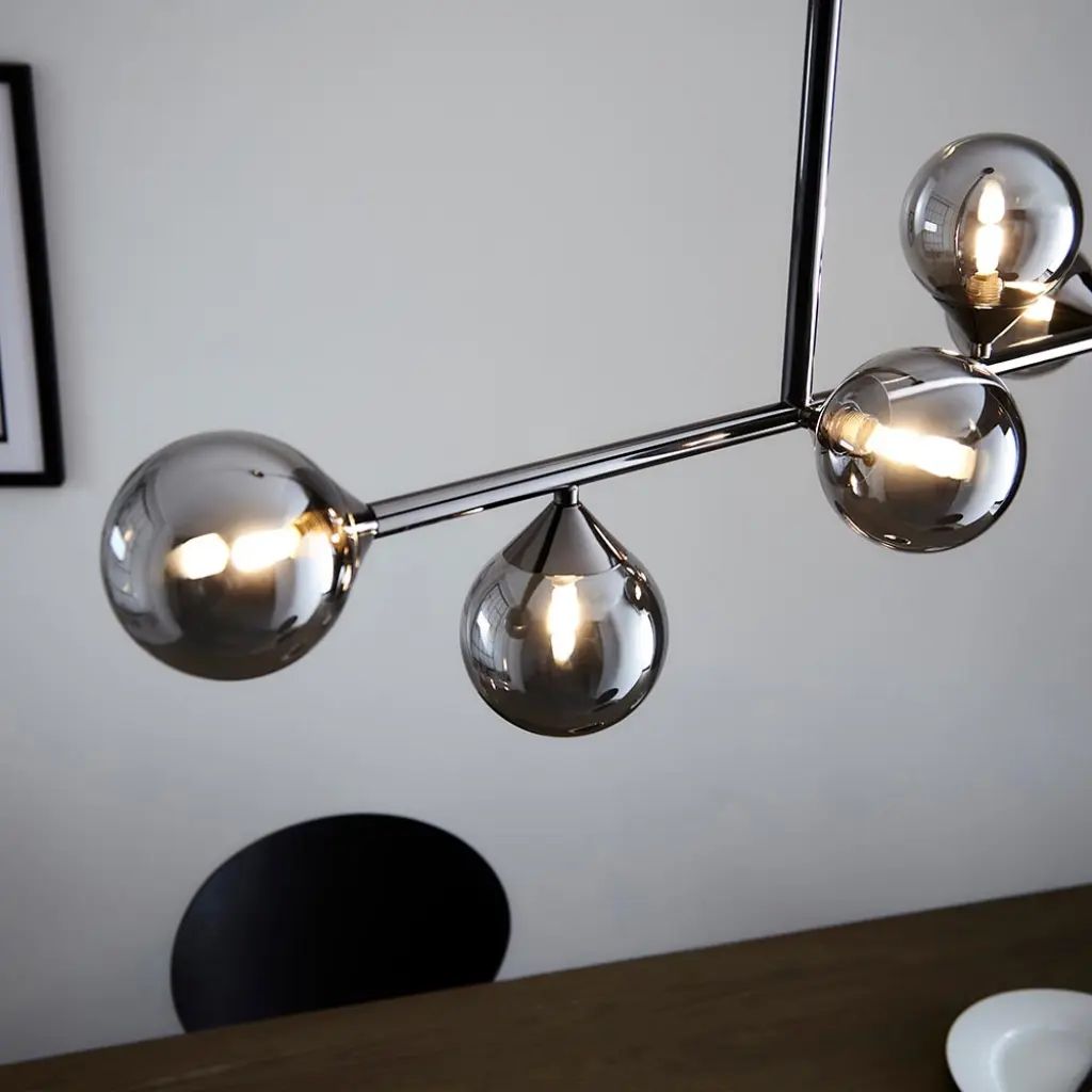 Eve Black Linear Pendant C/W Smoked Shades