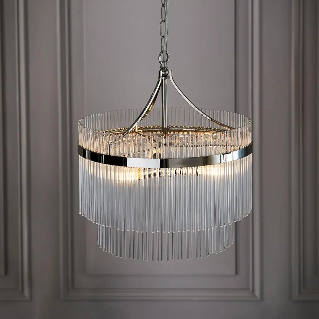 Marietta 3 Light Bright Nickel Pendant