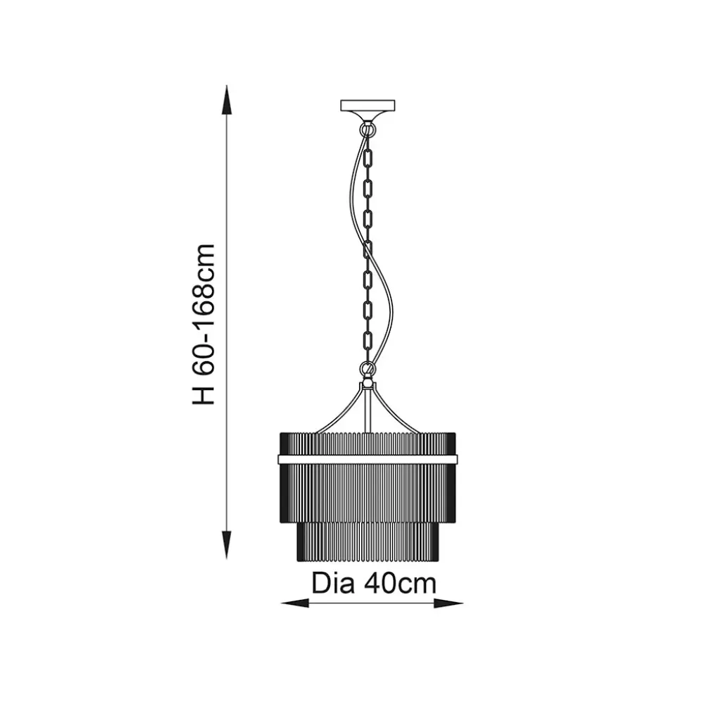Marietta 3 Light Bright Nickel Pendant