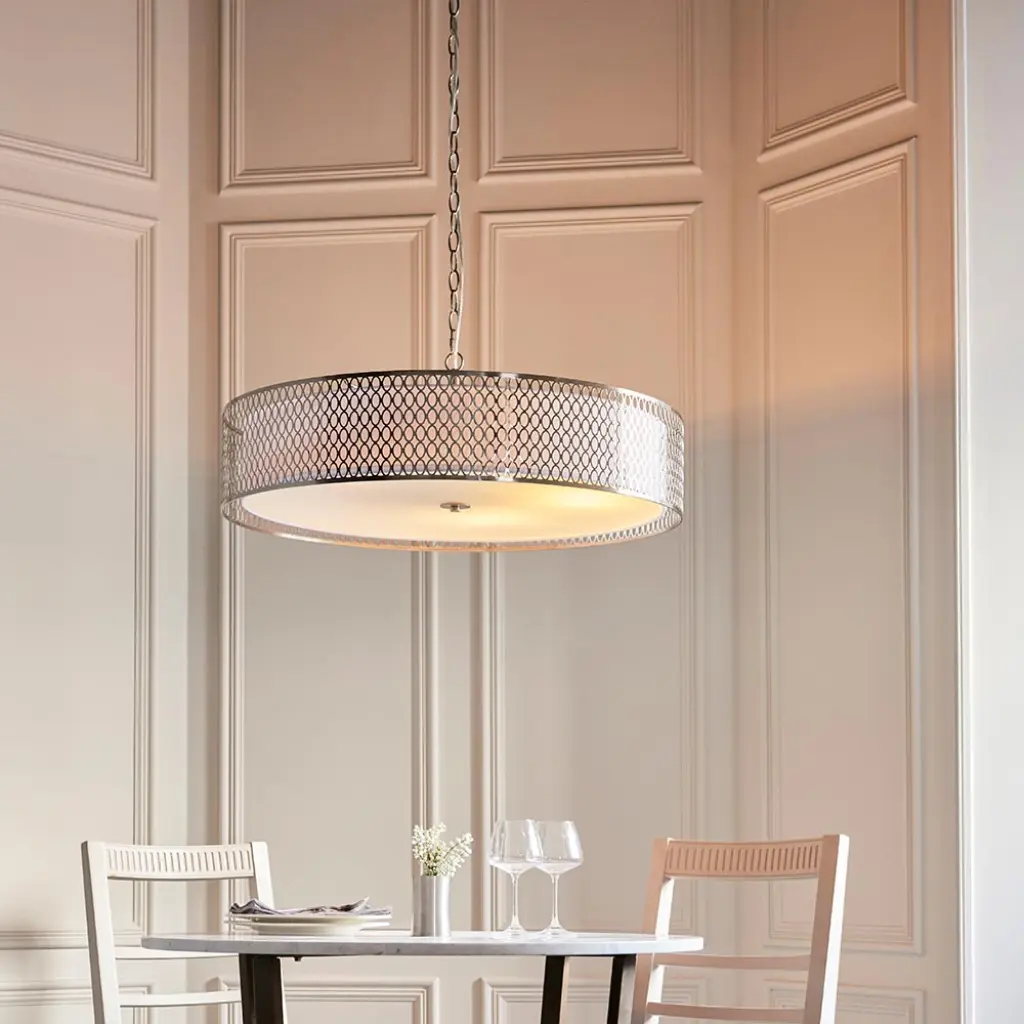 Cordero Large Satin Nickel Pendant