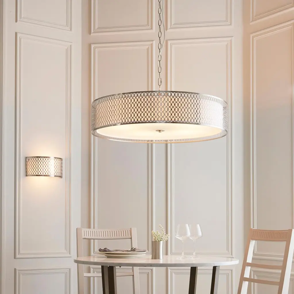 Cordero Large Satin Nickel Pendant
