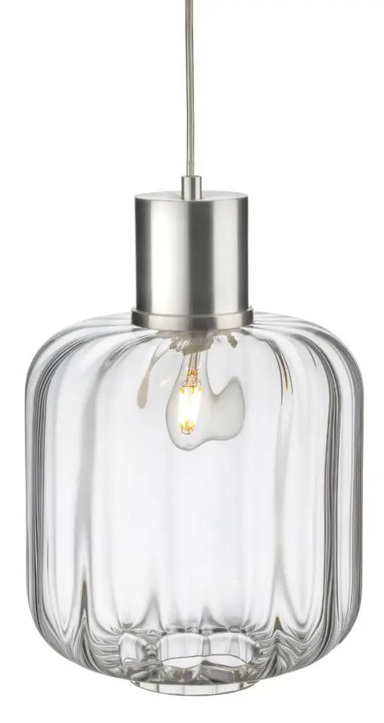 Eton Pendant with Aluminium with Clear Glass