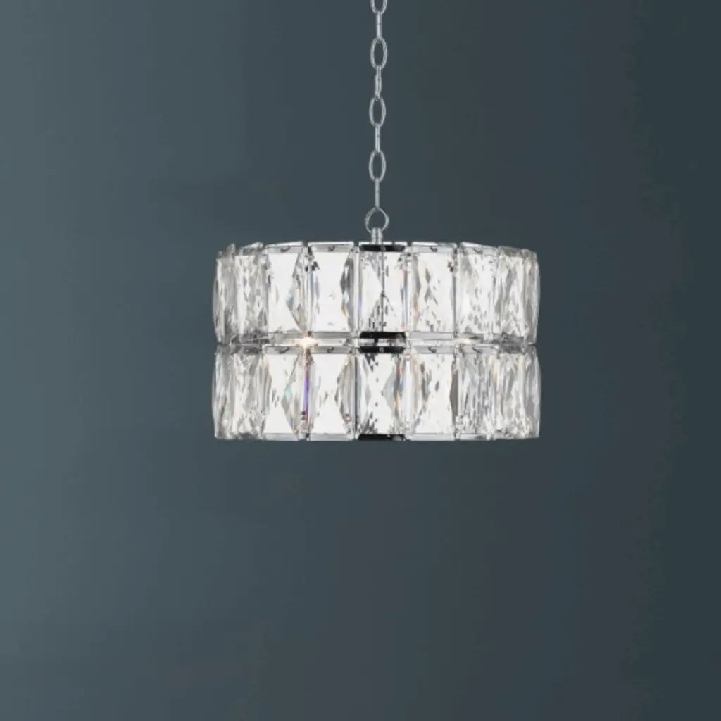 Aurora 3 Light Crystal Pendant Polished Chrome