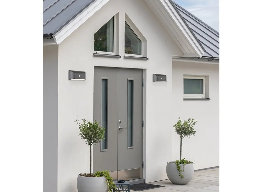 Mission LED Outdoor Wall Light in Graphite with PIR Sensor