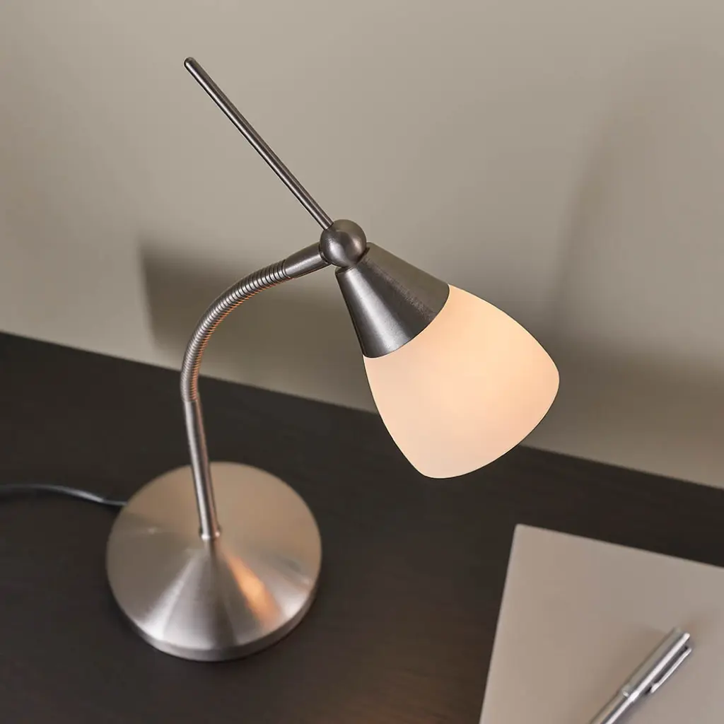 Satin Chrome Touch Lamp with Flexi Arm