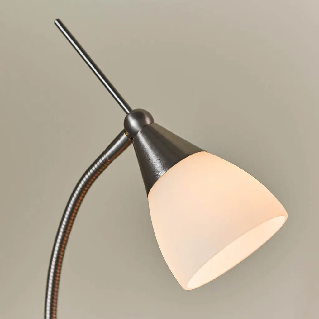 Satin Chrome Touch Lamp with Flexi Arm