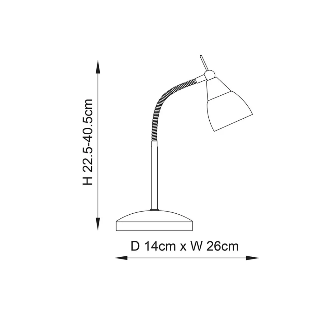 Satin Chrome Touch Lamp with Flexi Arm