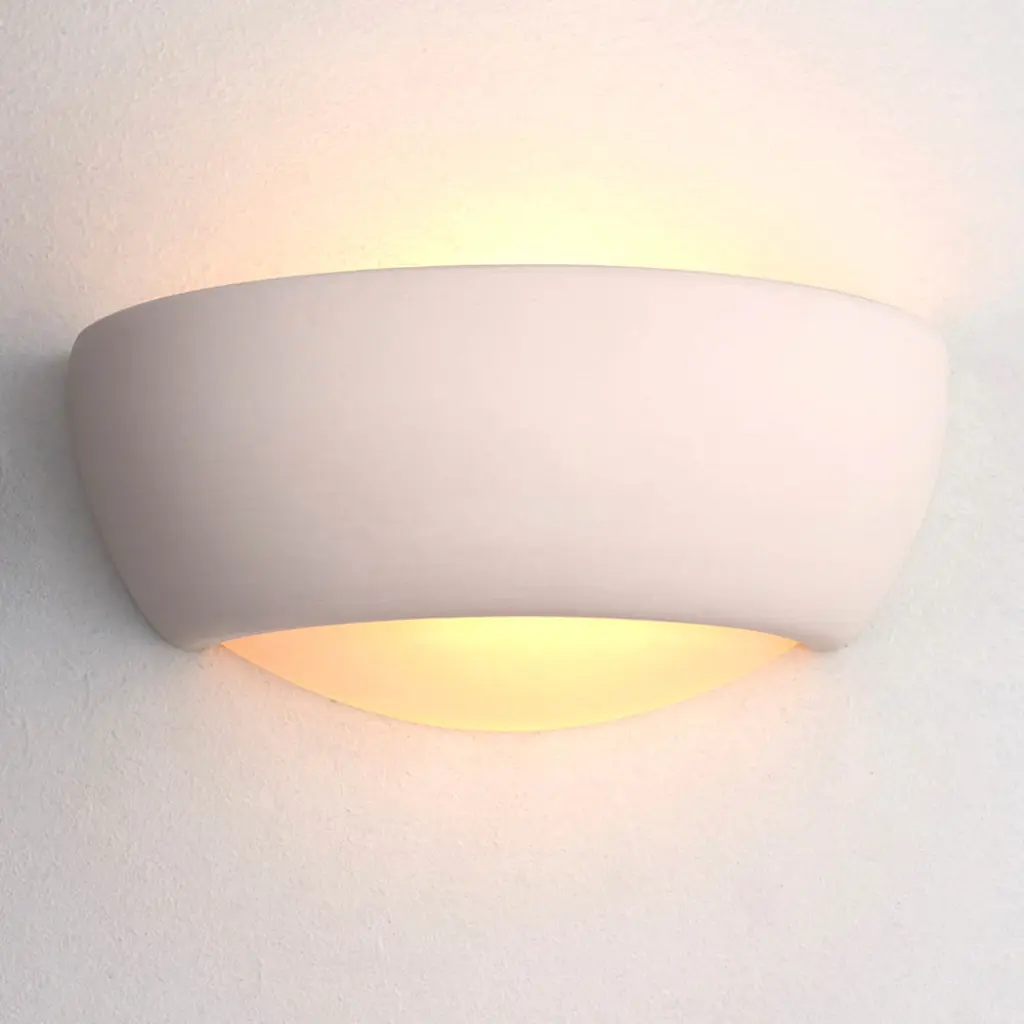 Eton 1 Light White Unglazed Ceramic Wall Light