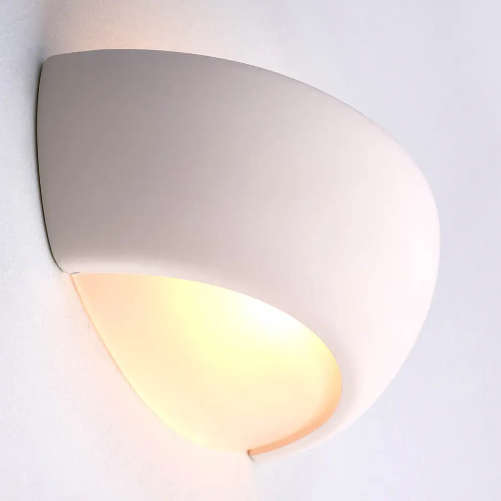 Eton 1 Light White Unglazed Ceramic Wall Light