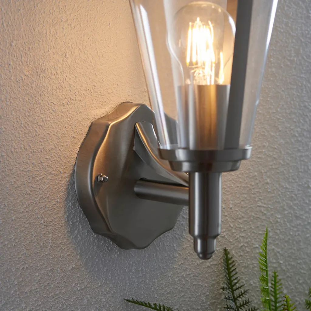 Klien Upturned Stainless Steel Wall Light IP44