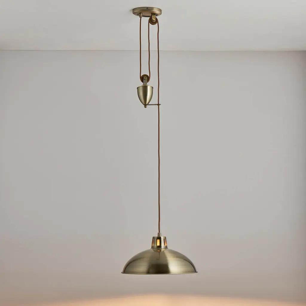 Polka Antique Brass Rise and Fall Metal Pendant