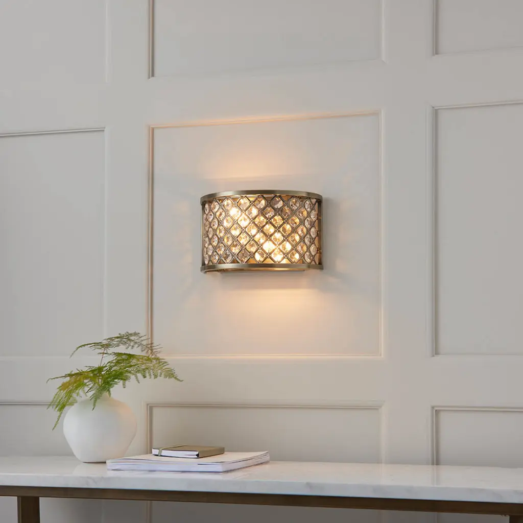 Hudson 2 Light Wall in Antique Brass