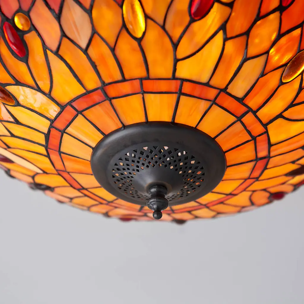 Dragonfly Flame Medium 2 Light Flush 60W