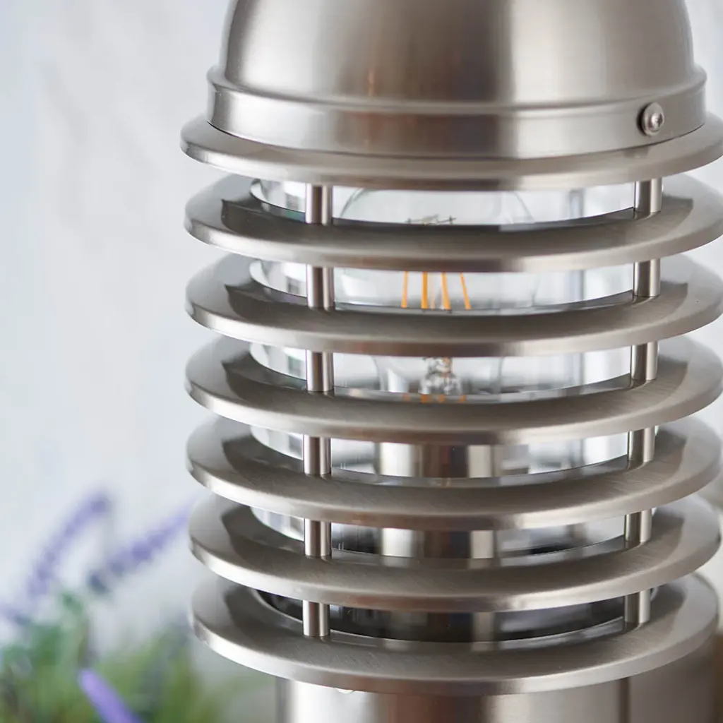 Louvre PIR Stainless Steel Wall Light IP44