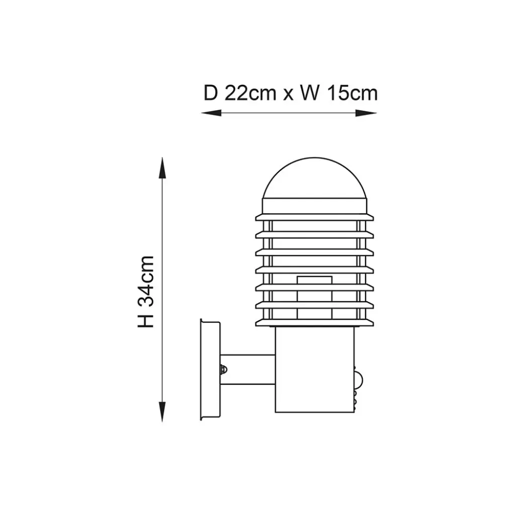 Louvre PIR Stainless Steel Wall Light IP44