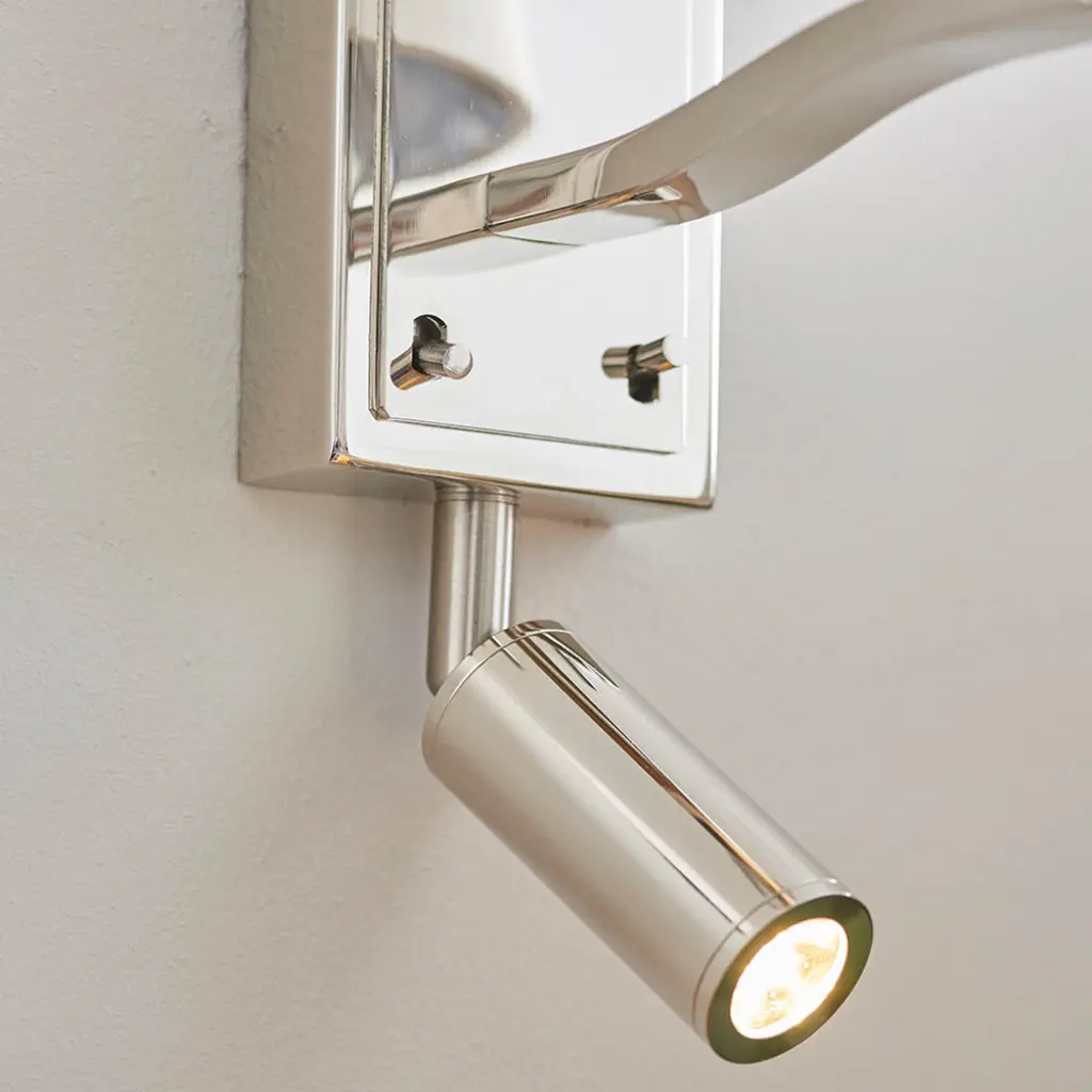 Harvey Wall and Spot Light in Nickel C/W Shade