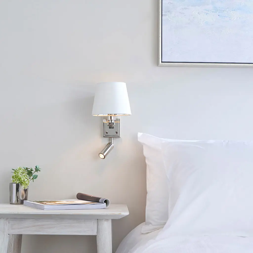 Harvey Wall and Spot Light in Nickel C/W Shade