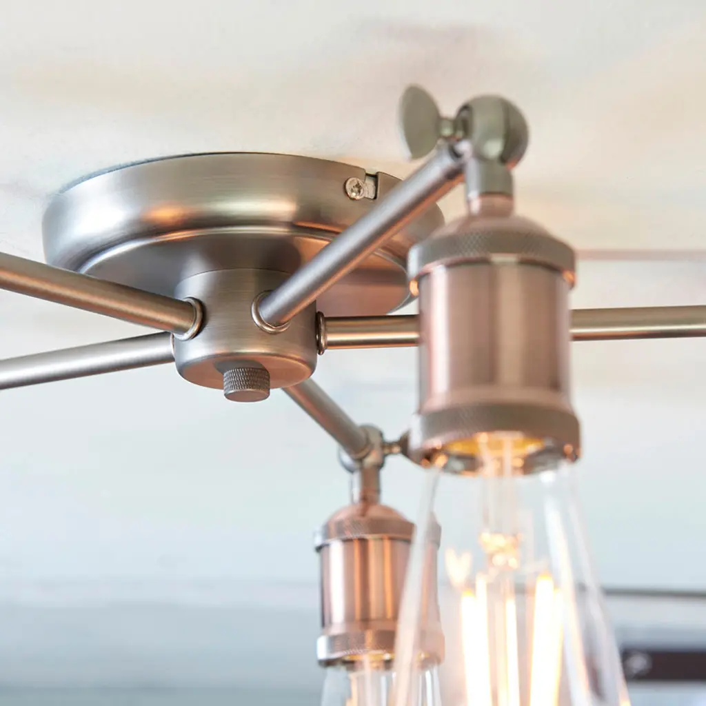 Hal 5 Light Semi Flush in an Aged Copper Finish