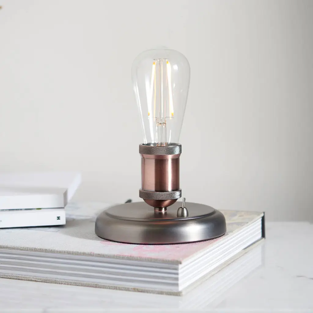 Hal Small Table Lamp in an Aged Copper Finish