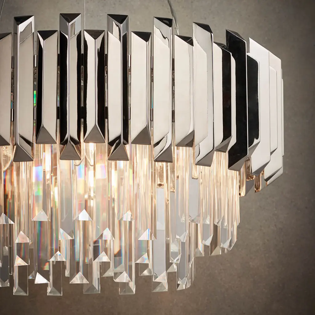 Valetta 6 Light Pendant in Polished Nickel Finish