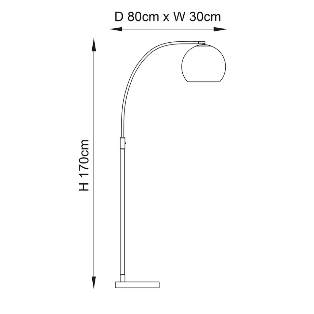 Otto Floor Lamp in Brushed Brass with Gloss Opal Glass