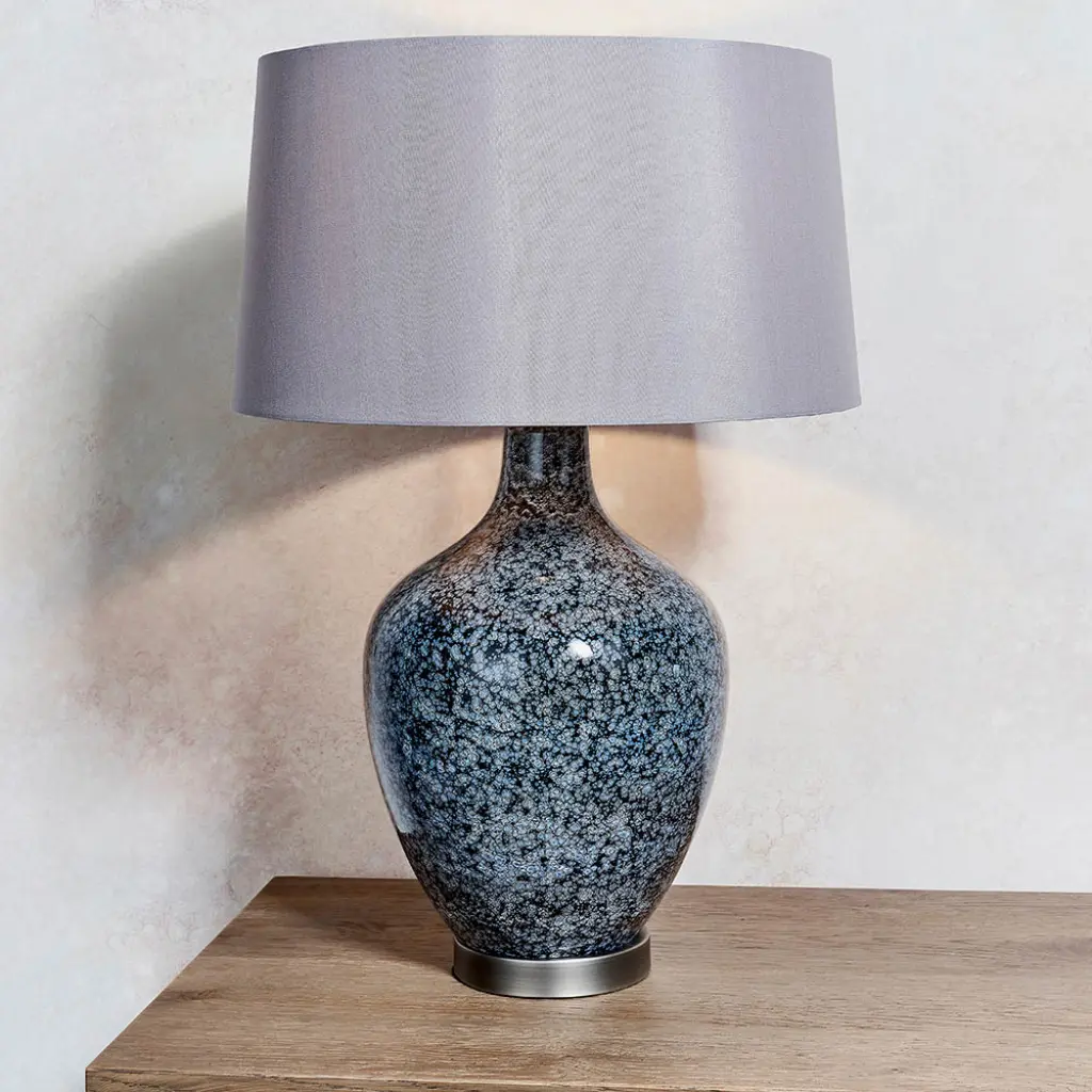 Ilsa Black & Grey Table Lamp C/W Shade