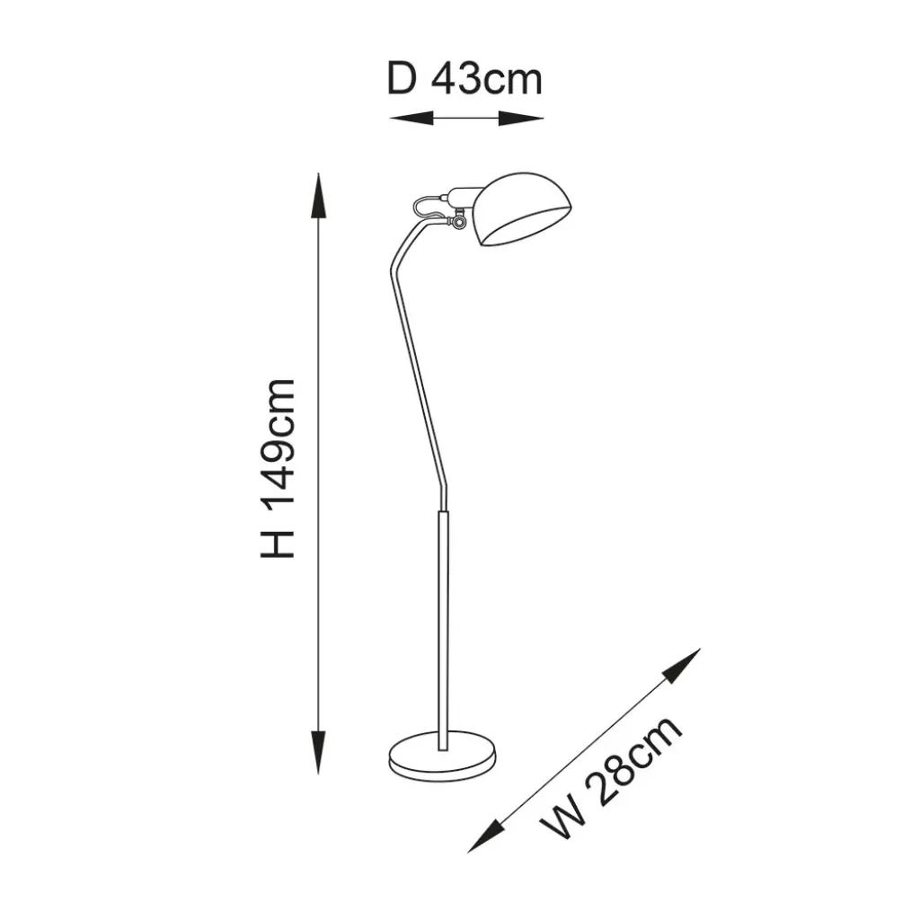 Largo Floor Lamp in Satin Black & Aged Brass Finish