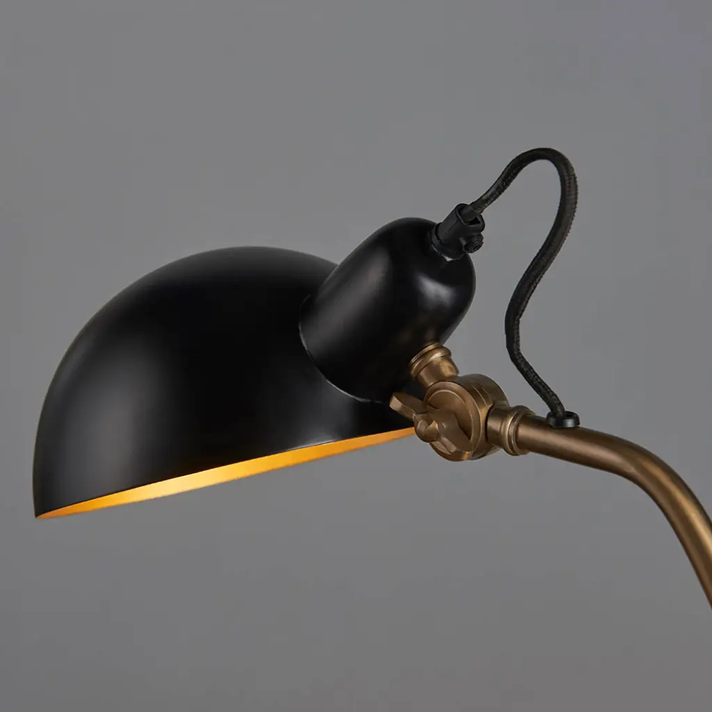 Largo Table Lamp in Satin Black & Aged Brass Finish