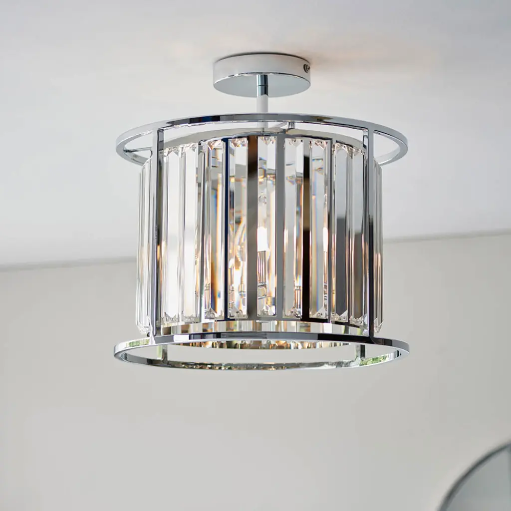Hamilton 3 Light Semi Flush in Chrome IP44