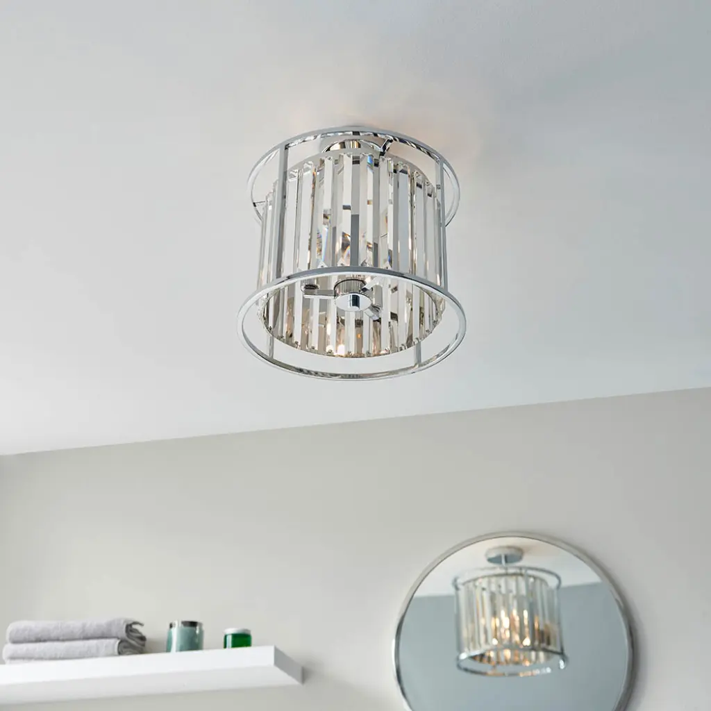 Hamilton 3 Light Semi Flush in Chrome IP44