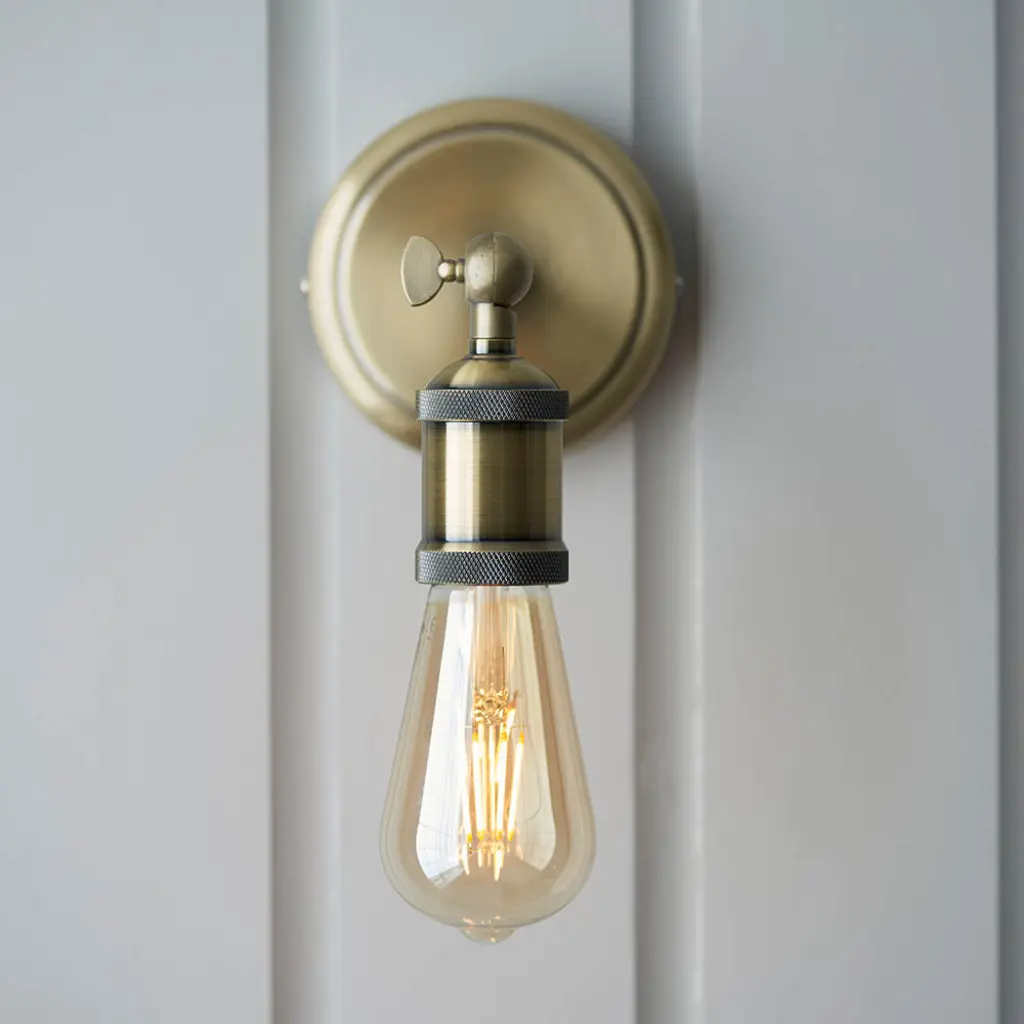 Hal Wall Light in Antique Brass Finish
