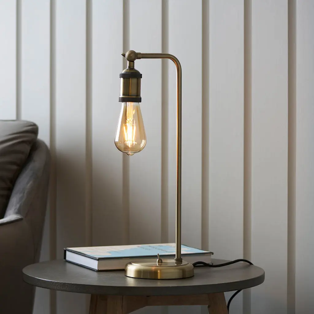 Hal Table Lamp in Antique Brass Finish