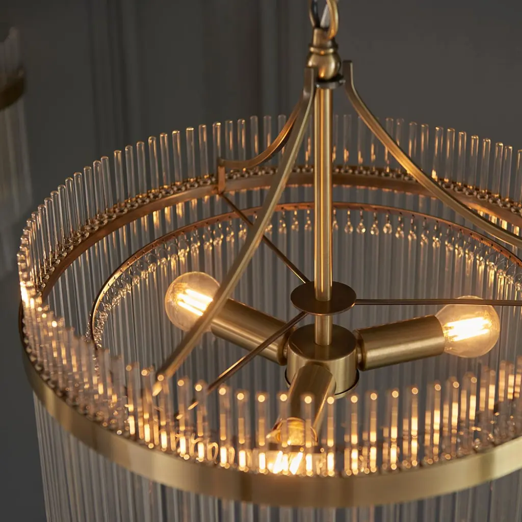 Marietta 3 Light Antique Brass Pendant