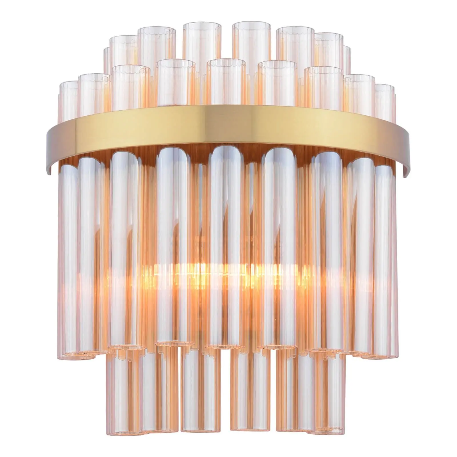 Imani Natural Brass & Champagne Glass Wall Light