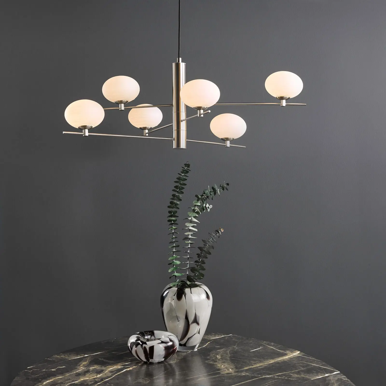 Jasper 6 Light Satin Nickel Pendant