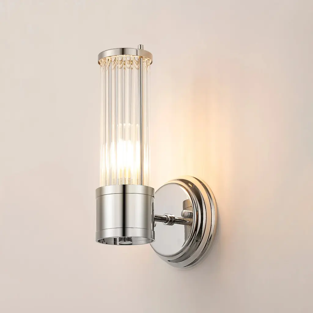 Appeal Single Wall Light in Polished Nickel IP44