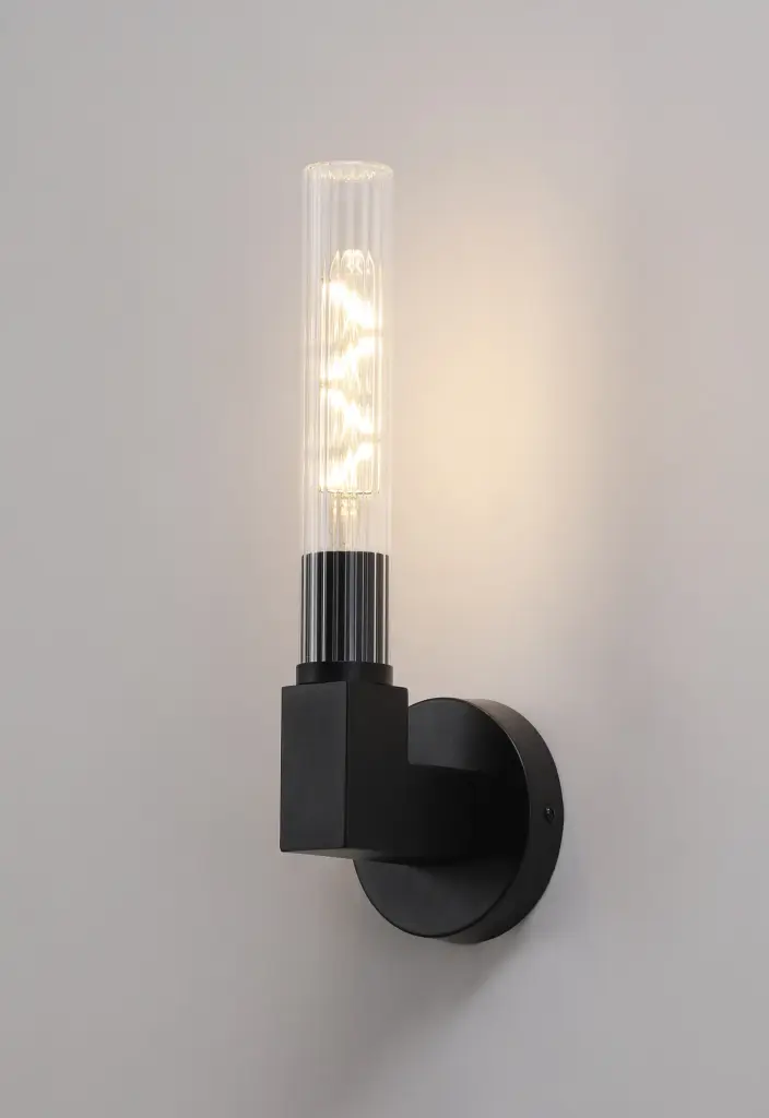 Dee Single Wall Light in Satin Black IP44