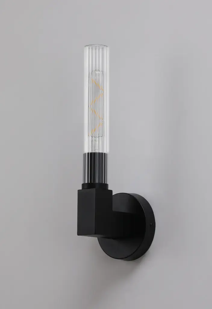 Dee Single Wall Light in Satin Black IP44