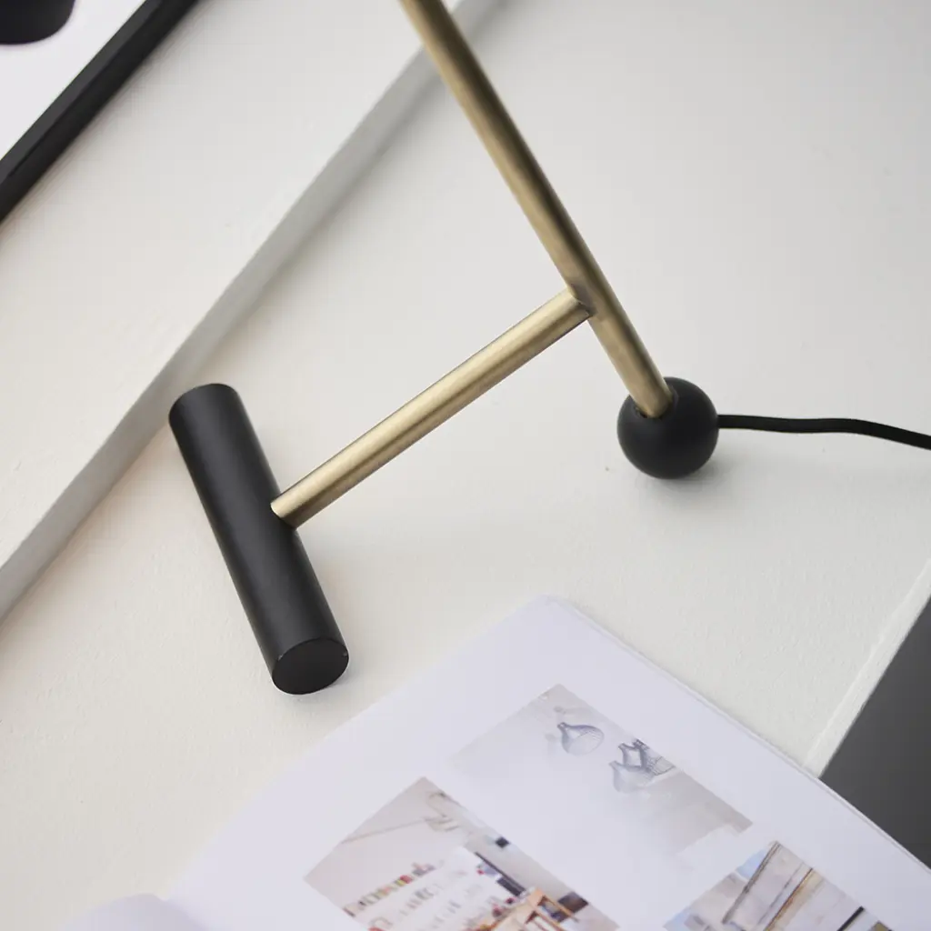 Modern Black & Antique Brass Style Task Lamp