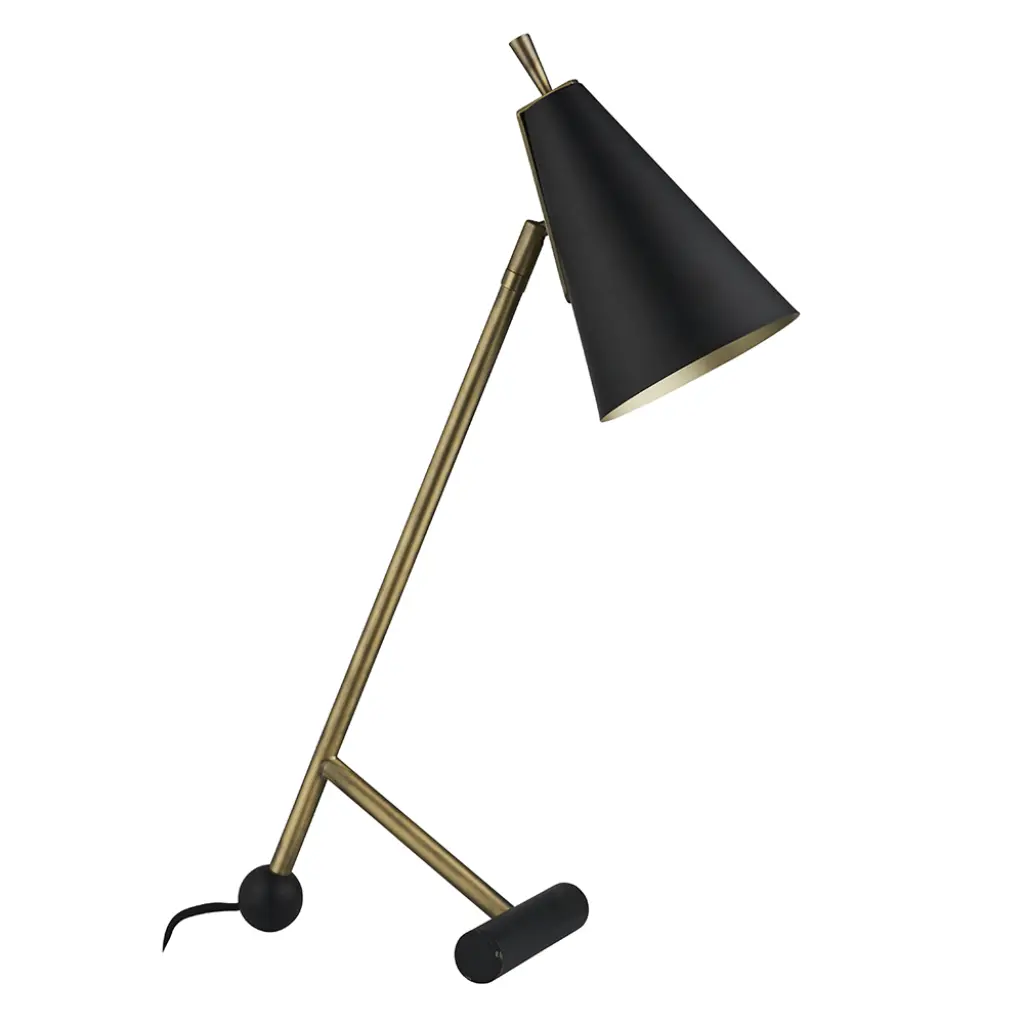 Modern Black & Antique Brass Style Task Lamp