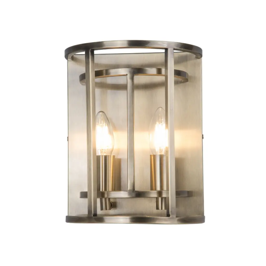 Chester 2 Light Wall Fitting in Antique Brass