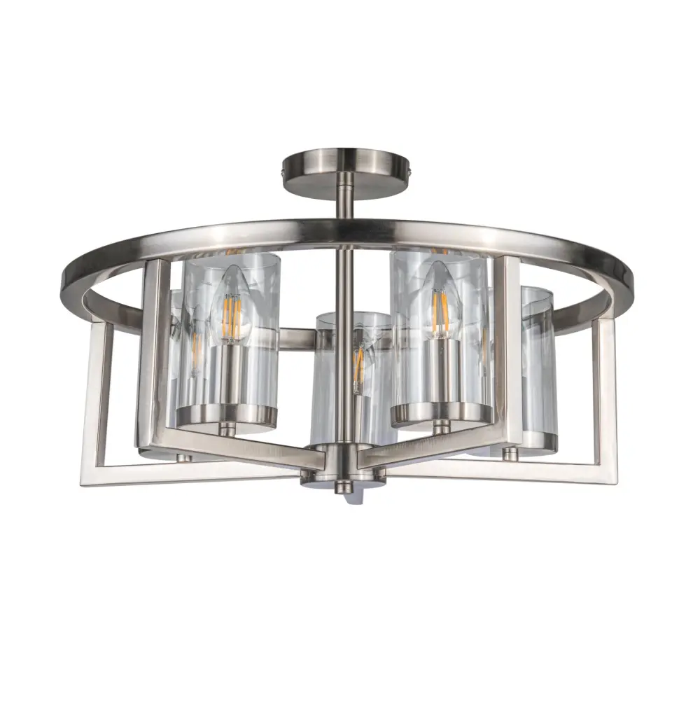 Costello 5 Light Satin Chrome Semi Flush