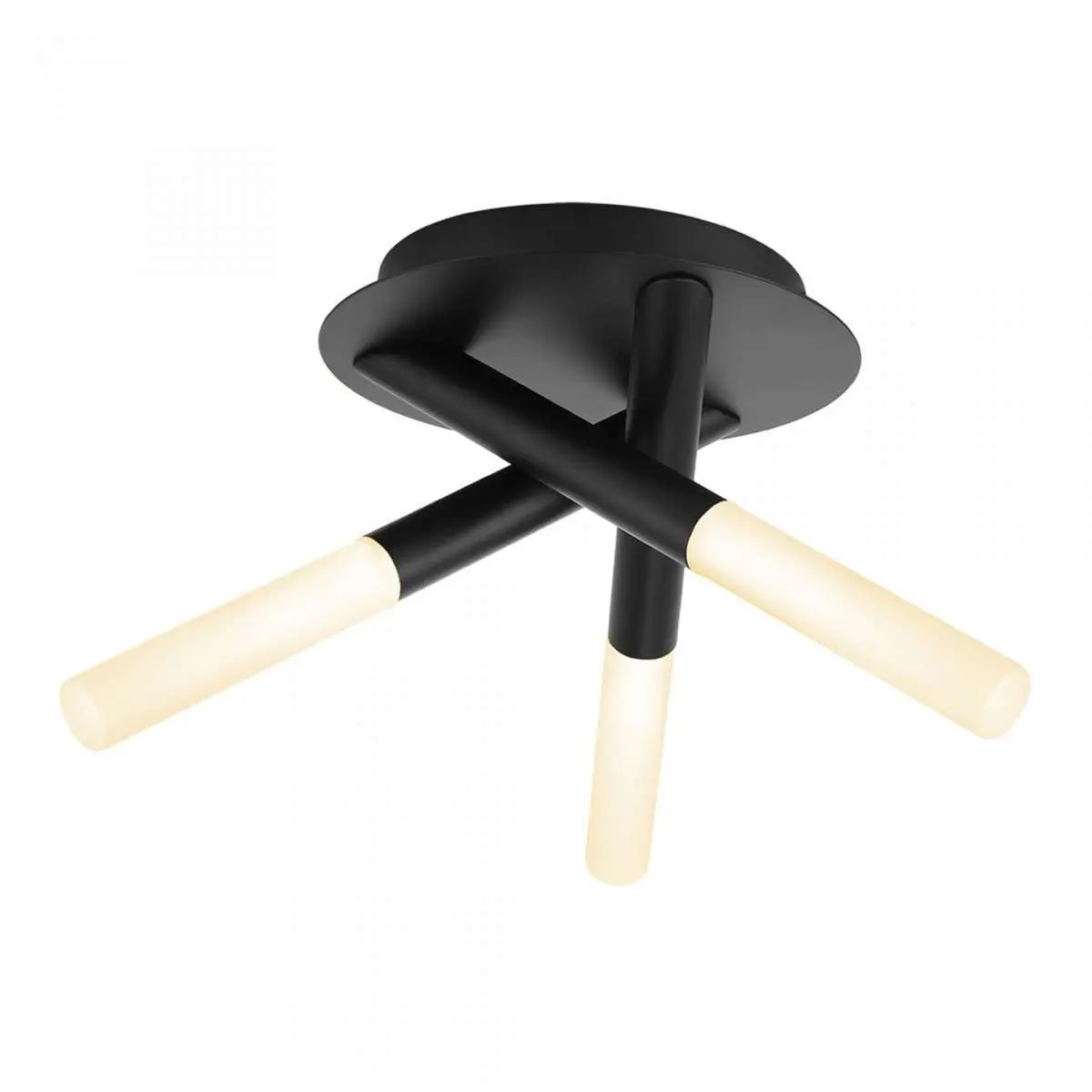 Crux 3 Light Tubular Bathroom Ceiling Fitting in Matt Black