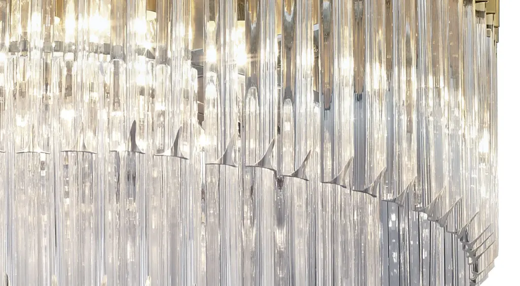 Donard Brass 12 Light Flush Fitting with Clear Glass