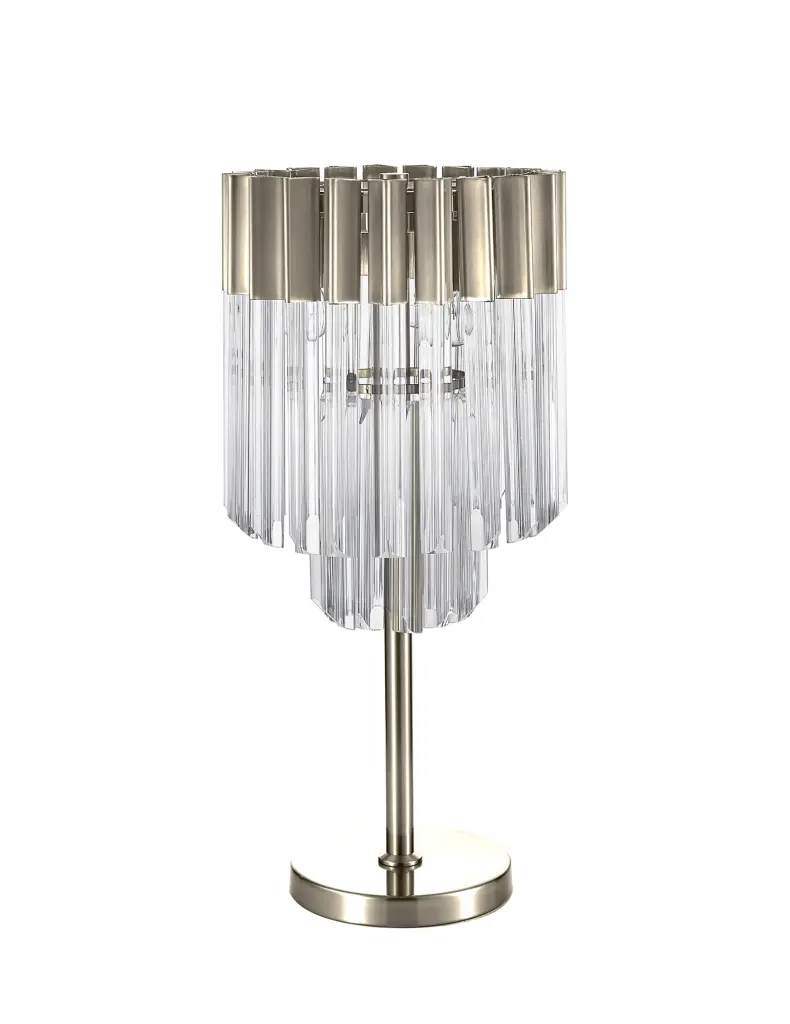 Donard Polished Nickel Table Lamp with Clear Glass