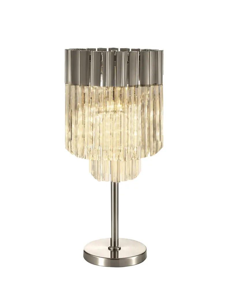Donard Polished Nickel Table Lamp with Clear Glass