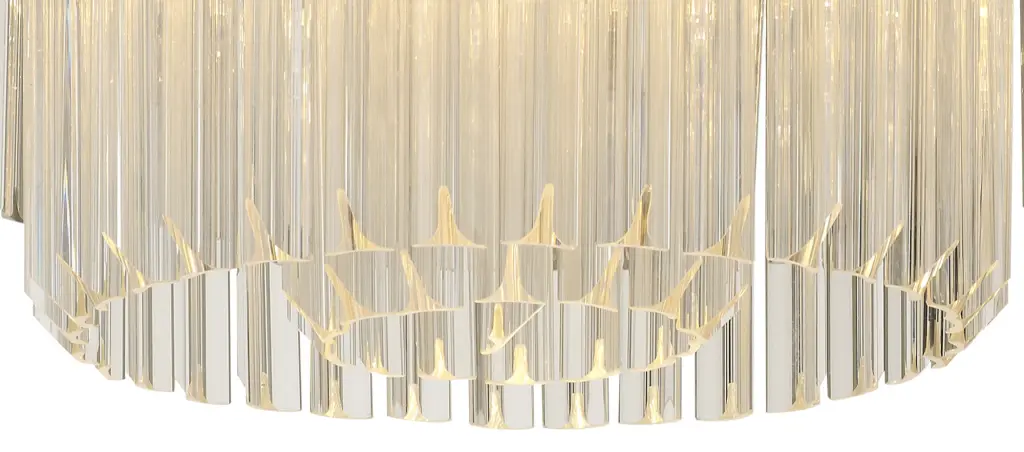 Donard Polished Nickel 7 Light Flush Fitting with Clear Glass